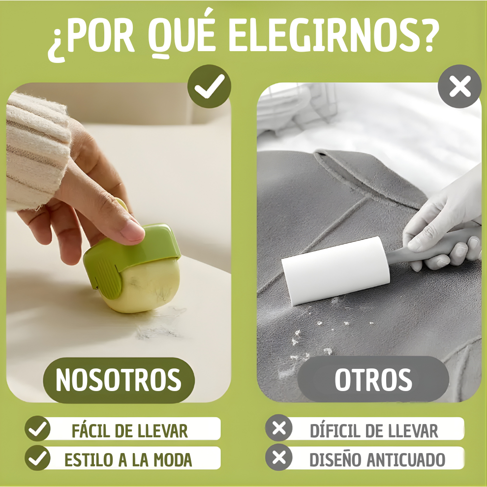 Kit 2x1 Pcs Rodillo Quita Pelusas lavable